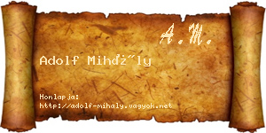 Adolf Mihály névjegykártya