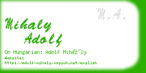 mihaly adolf business card